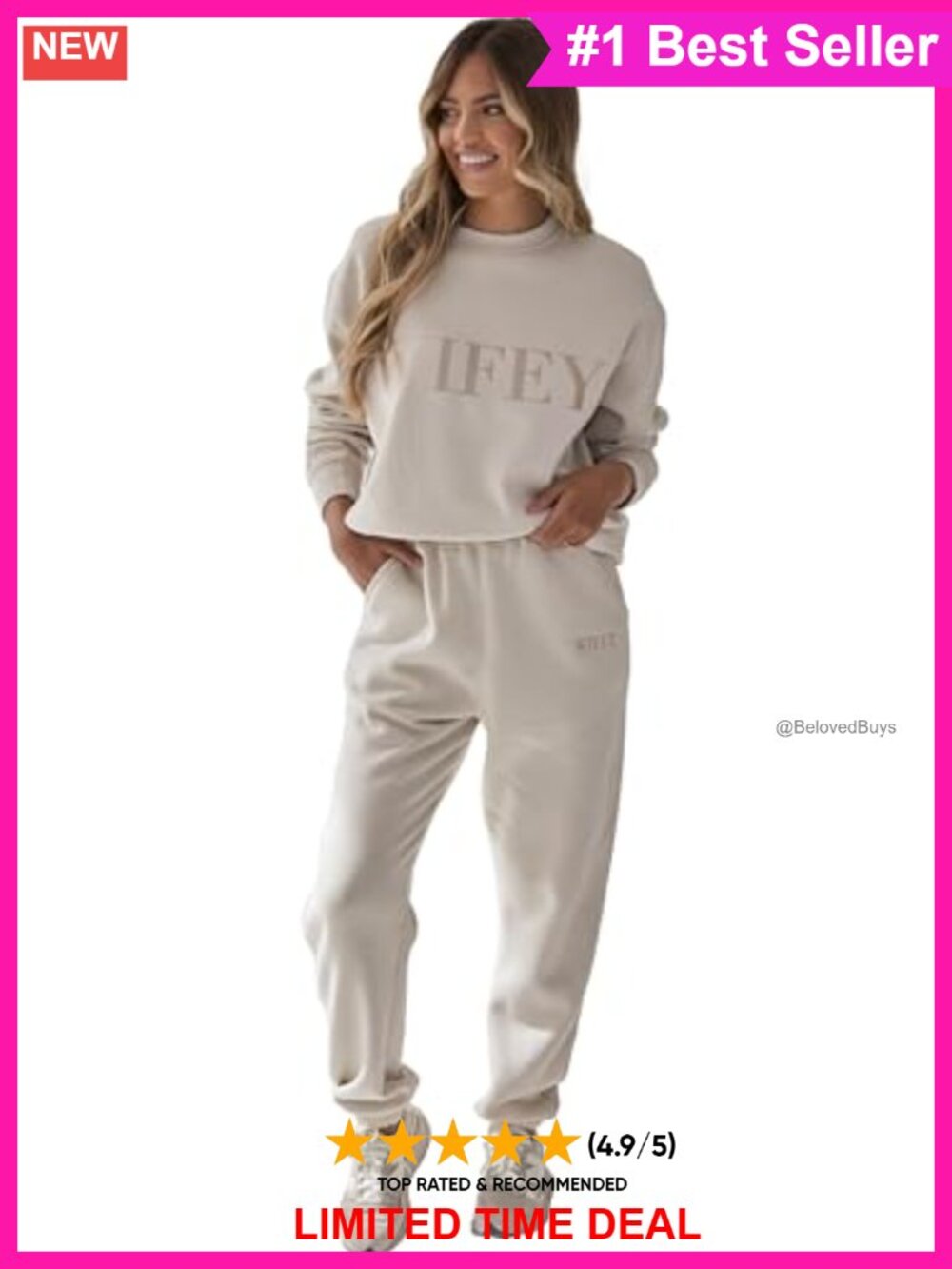 Oversized Wifey Sweatshirt & Sweatpants Set Loungewear Honeymoon Gift